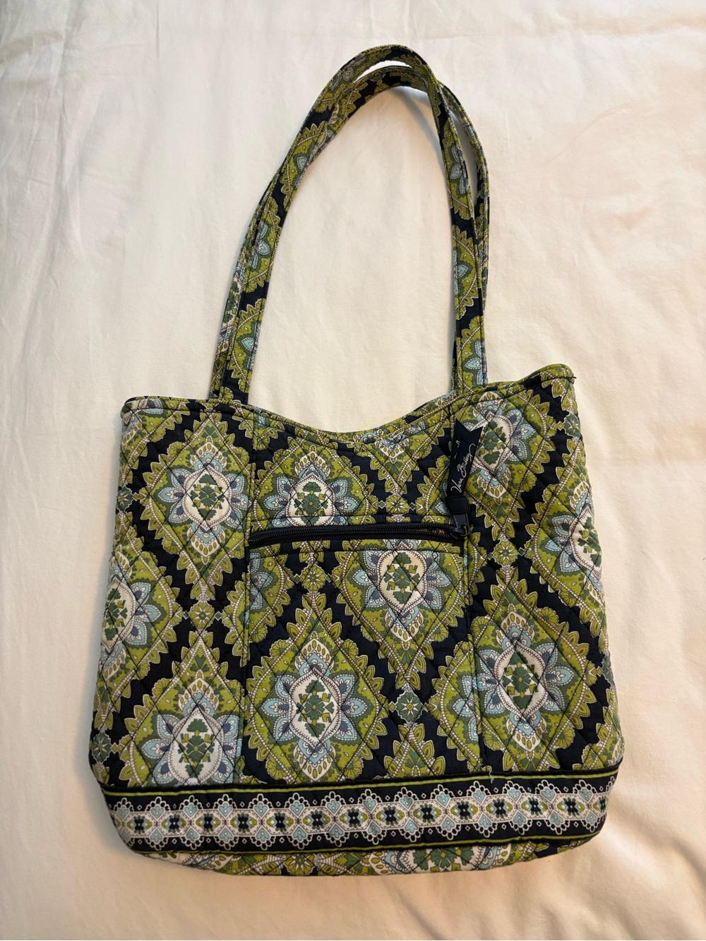 Vera Bradley Olive & Black Patterned Quilted Tote